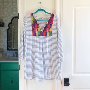 J. Crew Embroidered Tie-Front Beach Tunic